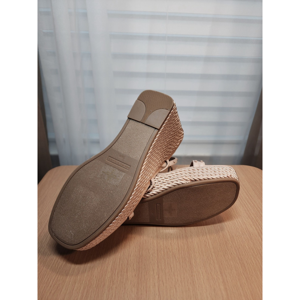 Marc Fisher Studded Espadrille Wrapped Rope Platform Sandals 10 M Blush Beige - Picture 11 of 12